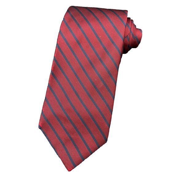 Vtg Brooks Brother Tie Men's 100% Silk 360 Luxury Red Black Striped Designer 60" - Picture 1 of 6